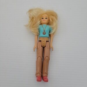 Fisher Price Loving Family - Blonde Woman Mom Blue Shirt Brown Pants!‎